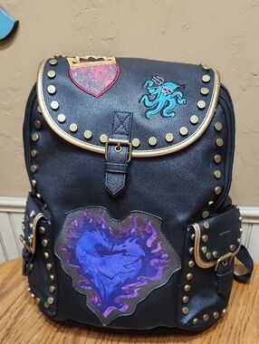 Disney Descendants Faux Leathrr Gothic Fantasy Mal Uma Backpack